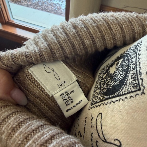 Joie Ribbed Button Front Foldover Collar Sweater Cardigan - Picture 7 of 8